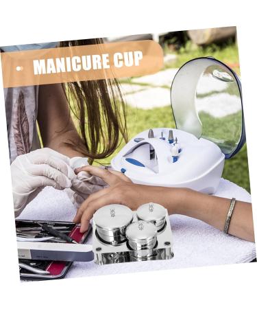 MAGICLULU 1 Set Nail Art Storage Jar Nail Art Equipment Cup Dappen Dish Nail Salon Supply Nail Art Tool Nail Art Liquid Cup Skin Nail Liquid Cup Mini Dish Stainless Steel Nail Polish Mix 13x11cm Silver - Buy Online on GoSupps.com