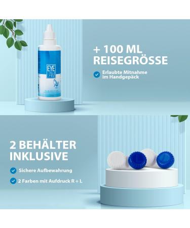 Eyeam Contact Lenses Fluidy Travel Set - 4x360ml + 2x100ml Free | All-in-One Cleaning Solution for Soft Contact Lenses - Buy Online on GoSupps.com