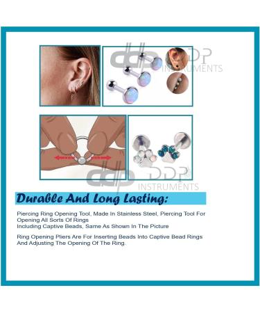 DDP Stainless Steel Ring Opener Piercing Tool Hoops Heavy Big Gauge Captive Bead Opening Pliers - Buy Online on GoSupps.com