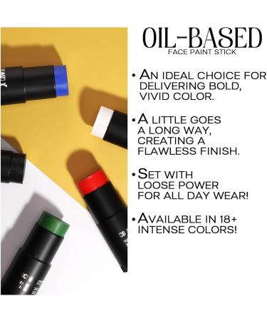 CCbeauty Yellow Face Paint Stick Face Painting Kit Non Toxic SFX Makeup For Simpsons Animal Halloween Costume Cosplay Oil Based Professional FX Body Paint For Adults Full Coverage Painting Foundation - Buy Online on GoSupps.com