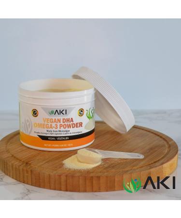 AKI Omega 3 DHA Micro Algae Powder Supplements - Plant Based Keto Vitamin - Alternative to Fish or Krill Oil - Vegan & Non-GMO (4.58oz/130g) 4.6 Ounce (Pack of 1) - Buy Online on GoSupps.com