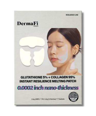 DermaFi Glutathione 5% + Collagen 95% Instant Resilience Melting Patch Facial Mask Pack (7 sachets) Korean Beauty