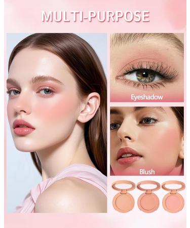 Blush Poudre Nude Abricot Finition Mate Naturelle Longue Dur e Waterproof Fard a Joue Pigment Intense Velout e Blush Cr me Utilisable Fard a Joue et Fards Paupi res Cadeau Maquillage Femme-02 - Buy Online on GoSupps.com