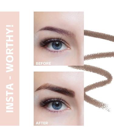 LAVONE Waterproof Eyebrow Pencil - Triangular Tip Dual-Sided Brush Perfect for Natural Brows | Dark Brown Eyeliner & Serum Included - Buy Online on GoSupps.com