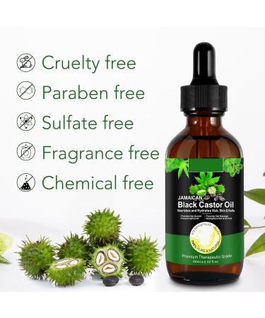 100% Pure Cold-Pressed Castor Oil for Hair Growth | 60ml Organic Castor Oil in Glass Bottle - Perfect for Hair Eyebrows & Eyelashes - Buy Online on GoSupps.com