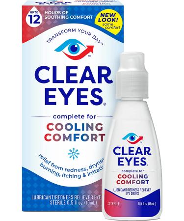 Clear Eyes Cooling Comfort Relief Eye Drops 0.5 Fl Oz - Redness Relief Solution - Buy Online on GoSupps.com