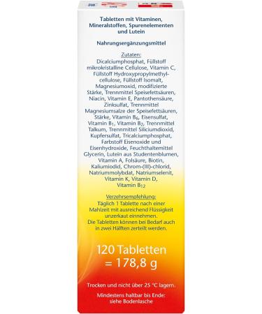 Doppelherz AZ Complete - 23 Essential Vitamins Minerals & Lutein - Long-lasting 120 Depot Tablets for Optimal Health - International Shipping Available - Buy Online on GoSupps.com
