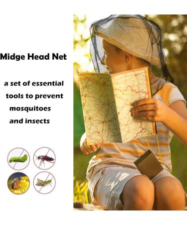 Midge Head Net 4 PCS Mosquito Head Net Black and Green Midge Head Net Protecting Cover Fine Mesh Insect Netting Mosquito Head for Travelling Outdoor Hiking Camping and Climbing - Buy Online on GoSupps.com