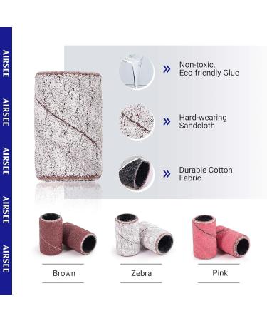 AIRSEE Sanding Bands for Electric Nail Drill 100 Piece Set 240 Grit Medium Acrylic File Attachments Professional 1 Sander Mandrel Bit Beauty Salon Accessories Manicure and Pedicure Finger Callus Zebra 240# Grit White - Buy Online on GoSupps.com