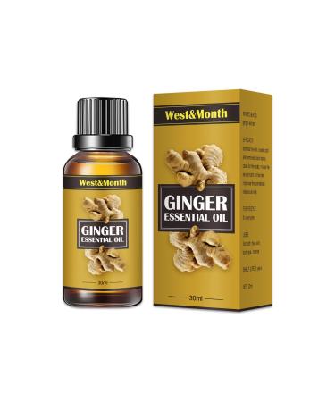 Soothing massage oil - ginger oil plant massage oil to reduce stress throughout the body natural spa muscle tissue relieve anxiety and improve the sleep quality 1.00 ml (1 -pack) brown
