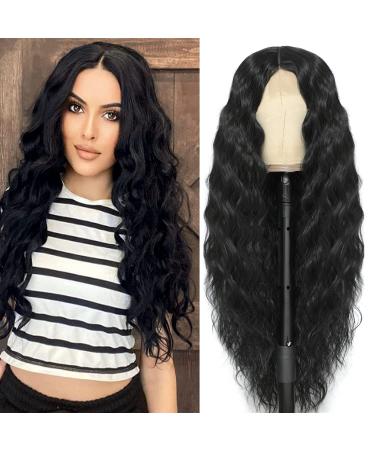 JPONDO Curly Wavy Synthetic Wig 22 Pre-Plucked with Brazilian Human Hair - 150% Density, Natural Color - For Black and White Women - Buy Online on GoSupps.com