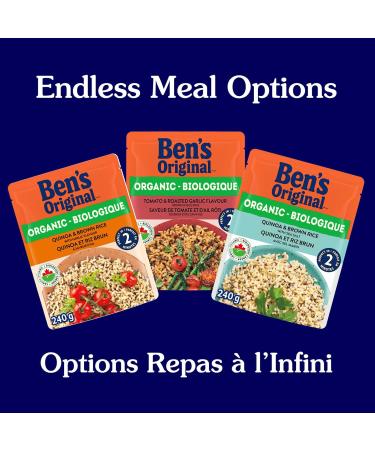BEN'S ORIGINAL Organic Quinoa & Brown Rice With Garlic Flavour Rice Side Dish 240g Pouch - Buy Online on GoSupps.com