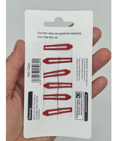 6 PCS Metal Snap Hair Clips - Red Hair Grips 5CM Long - Buy Online on GoSupps.com