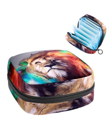 Women's bonds Storage pockets Stillpad Halter Colorful Lion Portable Period Kit Bag Feminine product bag for women girls color4