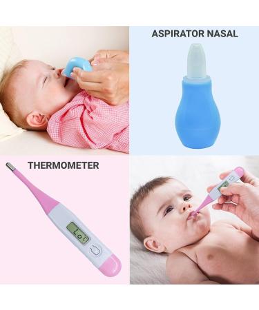 Baby Grooming Kit Baby Essentials - Hairbrush  Nail Clipper  Body Thermometer Nasal Aspirator  Med feed  Comb  Nail Trimmer Baby Care Products Blue - Buy Online on GoSupps.com