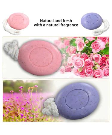 Soap on a Rope - 2Pcs Natural Moisturizing & Exfoliating Face & Hand Soap for Men & Women | Oil Control | 150g - Buy Online on GoSupps.com