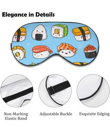 Kawaii Sushi Sleep Mask - Adjustable Strap Eye Cover for Sleeping, Blocking Light - Men and Women - Buy Online on GoSupps.com