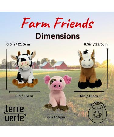 Terre Verte Farmyard Friends Dog Plush Toys Soft Washable & Durable Interactive Squeaky Toys Perfect for Small Medium & Large Breeds Ensuring Endless Entertainment 3 Pack Cute Dog Plushies - Buy Online on GoSupps.com