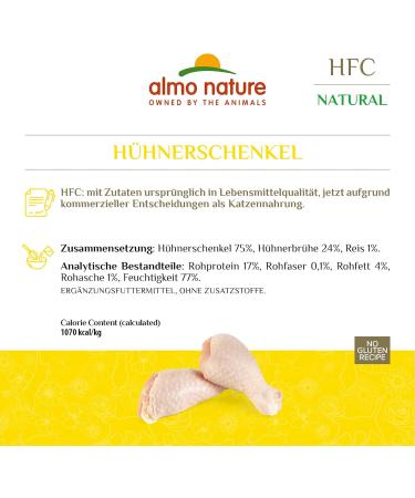 Almo Nature HFC Natural Wet Cat Food - 24-Pack Chicken Thighs (70g x 24) - Premium Quality & International Shipping - Buy Online on GoSupps.com