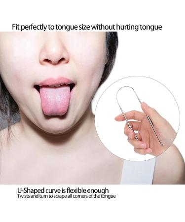 Stainless Steel Tongue Scraper Set for Kids & Adults - Breath Freshener Cleaning Tool for Bad Breath - Buy Online on GoSupps.com