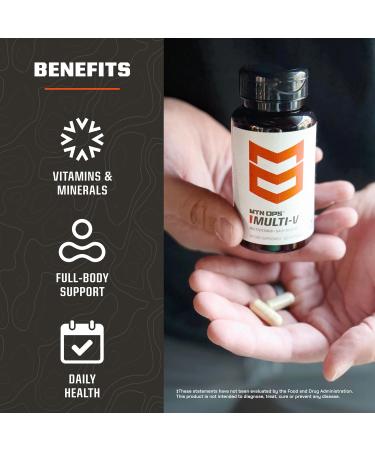 MTN OPS Multi-V Multivitamin Capsules New Gender Neutral Formula for Men and Women Daily Multivitamin Supplement Immune Support Energy Focus Wellness 90 Capsules Made in USA Multi-V Capsules - Gender Neutral - Buy Online on GoSupps.com
