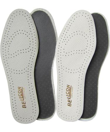 Bellcon Ultra Thin Leather Insoles for Men - Full Length Shoe Inserts & Replacement Cushion Pads Comfort for Dress Boots & Shoes (Men's Size 10.5 US White & Beige - Buy Online on GoSupps.com