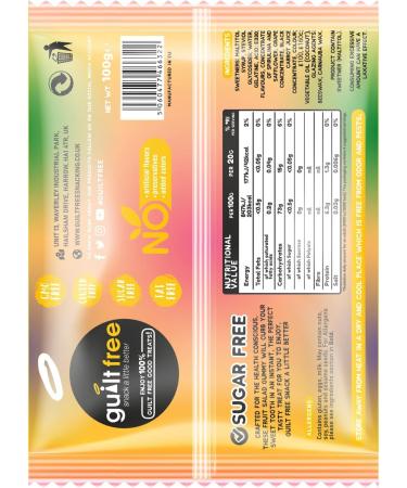 Sugar Free Fruit Salad Gummy Sweets Gummies Gums | for Diabetic Gift Hamper Basket Available - Perfect for Gifting | 100g (Pack of 6) - Buy Online on GoSupps.com