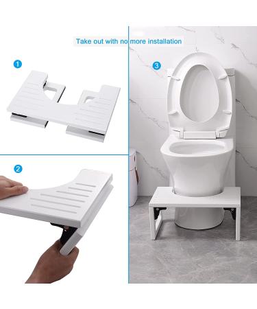 AmazerBath 7 Inch Bamboo Toilet Stool for Bathroom - Collapsible Poop Stool for Men and Women - White (Pack of 1) - Buy Online on GoSupps.com