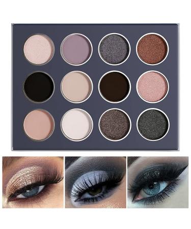 DE'LANCI Smokey Grey & Goth Black Eyeshadow Palette - Pigmented Matte & Shimmer Shades - Long-Lasting Neutral & Dark Makeup Palette - Cruelty Free - Buy Online on GoSupps.com