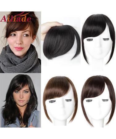 Bangs Hair Clip Black Brown Hair Bangs Clip in Sweeping Side Fringe Fake False Bang Extensions Natural Synthetic Hairpiece Hair Piece Bangs Clip in Hair(Color:3) - Buy Online on GoSupps.com