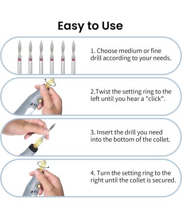 Lusofie 6Pcs Flame Nail Drill Bits Set Cuticle Drill Bit 3/32 Diamond Carbide Cuticle Remover Drill Bits for Nails Professional Cuticle Clean Nail Drill Bit Remove Cuticle Dead Skin Cleaner Tool - Buy Online on GoSupps.com