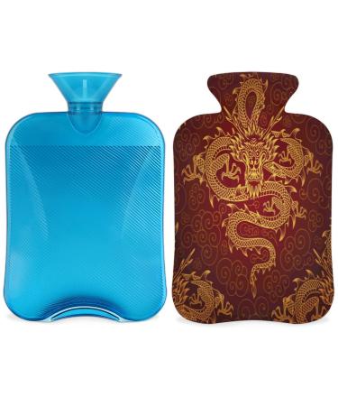 Heat bottle with Chinese animal dragons with reference 2 L red dragon PVC heat pogue for handfoots pain relief heating press and cold therapy