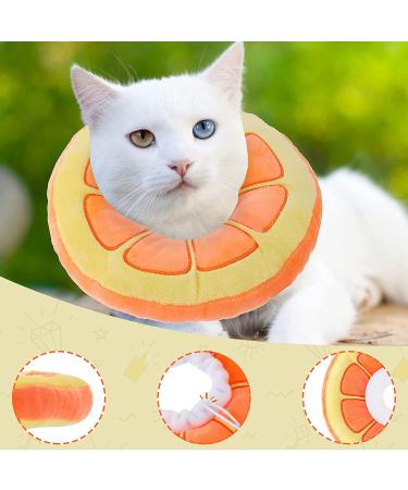 Frienda 2-Piece Adjustable Cat Cone Collar Set | Soft Recovery Collar for Cats and Small Dogs | Orange & Watermelon Design - Buy Online on GoSupps.com