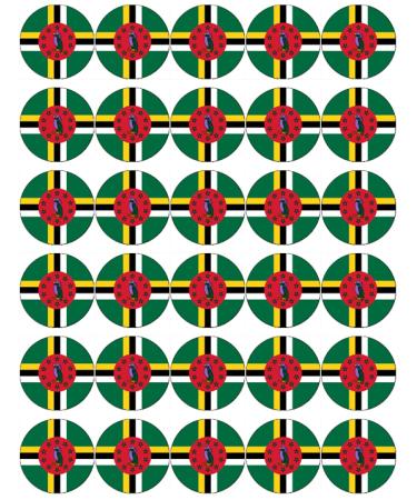 30 Dominica Flags Cupcake Toppers Edible Wafer Paper Fairy Cake Toppers Birthday Cake Decorations