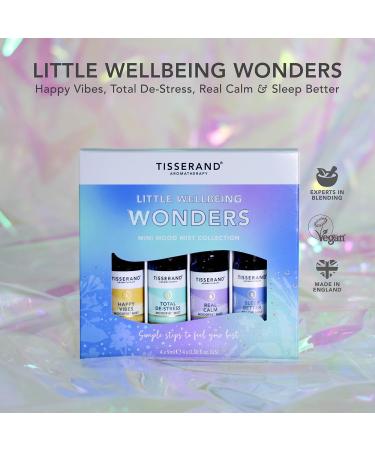 Tisserand Aromatherapy - Wellbeing Roller Ball Collection - Pulse Point Roller Ball - Happy Vibes Total De-Stress Sleep Better and Real Calm - 100% Natural Pure Essential Oils - 4x10ml - Buy Online on GoSupps.com