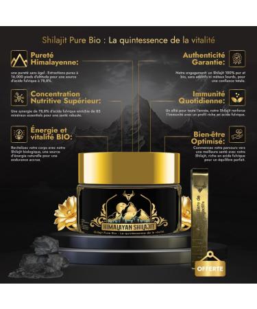Shilajit | Pure Shilajit | Purified Organic Himalayan Shilajit | Rich in Fulvic Acid Highly Concentrated | Premium Quality 100% Pure | Non-GMO | Laboratory Tested | Graduate Spoon Free - Buy Online on GoSupps.com