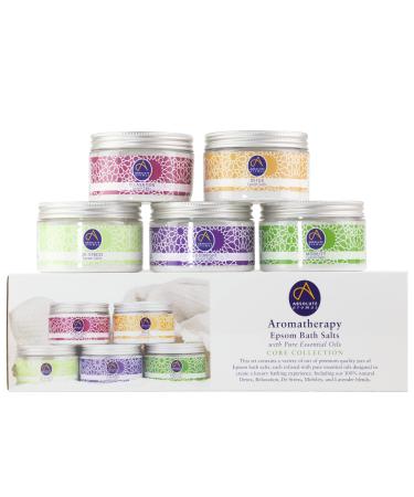 Absolute aromas epsom bathing salt bundle gift set 5 x 300g of destroy detox lavender mobility and relaxation - magnesium sulfate with 100% pure essential oils - Buy Online on GoSupps.com