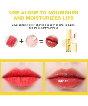 LOPHE Plumping Lip Oil Makeup Lip Gloss Fruit-Flavored Lip Care Oil Long Moisturizing Lip Gloss Tinted Lip Oil Non-Sticky FInish High-Shine Hydrating Light Clear Liquid Lipsticks(Lemon-Yellow) - Buy Online on GoSupps.com