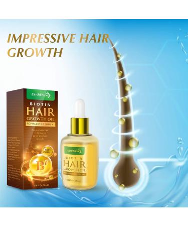 Hair Growth Serum - Biotin Oil for Thicker, Stronger Hair | Prevent Hair Loss - 1.18 Oz - Buy Online on GoSupps.com