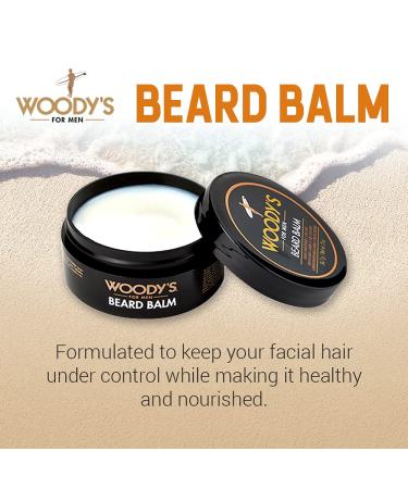 Woody's 2-in-1 Beard Balm & Conditioner - Coconut Oil Panthenol Beeswax - 2 Oz for Stylish Facial Hair - Buy Online on GoSupps.com
