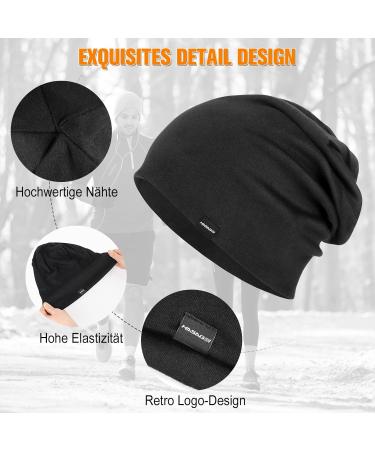 Hasagei Unisex Slouch Beanie Hat - Soft Cotton Chemo Hat for Men & Women - Classic Lightweight Spring & Winter Black Jersey - Buy Online on GoSupps.com