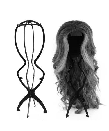 PIESOYRI Tall Wig Stands, Wig Head Stand for Long Wigs, 2 Pack, 19.7", Portable Collapsible Wig Holders Foldable Wig Stand 19.7"-2PCS