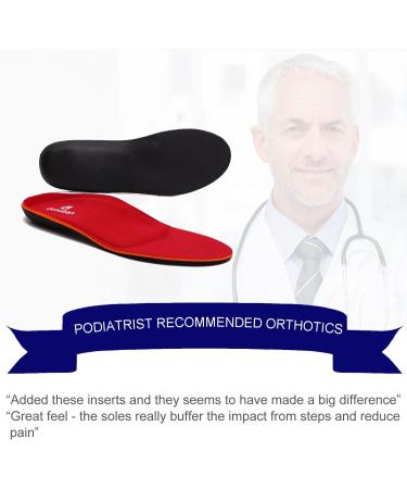 Orthotic Insoles for Flat Feet - Gosuban Maximum Cushion Arch Support Inserts for Plantar Fasciitis - Red, Men's 11-11.5, Women's 13-13.5 - Buy Online on GoSupps.com