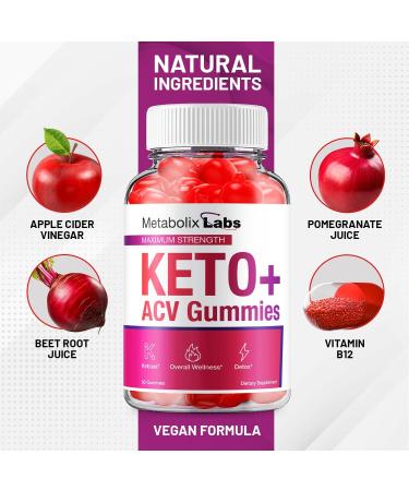 Metabolix Labs Keto ACV Gummies - Advanced Formula Metabolix Keto Plus Weight Management ACV Gummies Apple Cider Vinegar Metabolix ACV Dietary Supplement Men Women (60 Gummies) - Buy Online on GoSupps.com