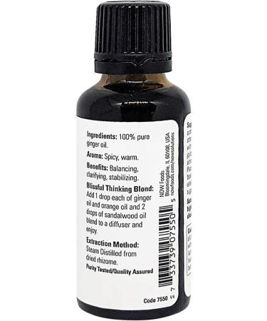 NOW Foods Ginger Essential Oil 30ml - Pure Natural & Therapeutic Grade - International Shipping Available - Buy Online on GoSupps.com