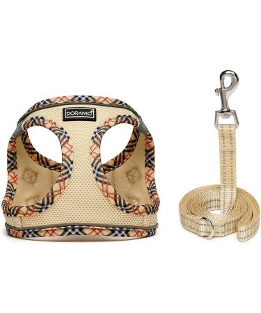 Doramio Dog Harness for Small Dogs | Reflective & Breathable Step-In Leash | Anti-Train Safety Dishes for Dogs & Cats - Beige XL - Buy Online on GoSupps.com