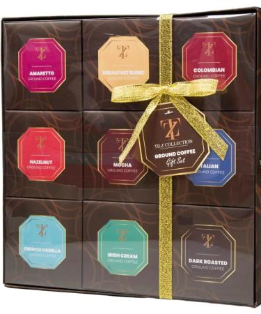 Ground Coffee Selection Gift Set - Coffee Gift Sets for Coffee Lovers with 9 Assorted Flavours of Rich Ground Coffee | Luxury Gift Set | Christmas Food Gifts | Mens Present |Adult | Men | Women - Buy Online on GoSupps.com
