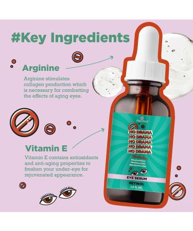 Purifect No Drama Retinol Eye Serum with Vitamin E Oil Anti-Aging Serum Helps Reduce Puffiness Fine Lines and Dark Circles Rejuvenates Young Skin 30ml - Buy Online on GoSupps.com