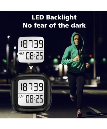 3D Pedometer for Walking - Step Counter with Large Display and Backlight | Accurate Activity Tracker for Men, Women, Seniors, Kids - Black - Buy Online on GoSupps.com