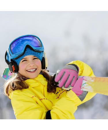 Walsking Kids Winter Snow & Ski Gloves - Waterproof Cold Weather Youth Gloves for Skiing & Snowboarding - Boys & Girls Small (6-9 years) Pink - Buy Online on GoSupps.com